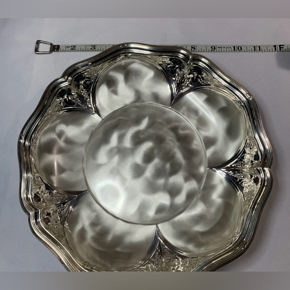 Ikora Germany WMF Serving Tray Vintage Silver Plated Dish 3 Art Deco Grapevine